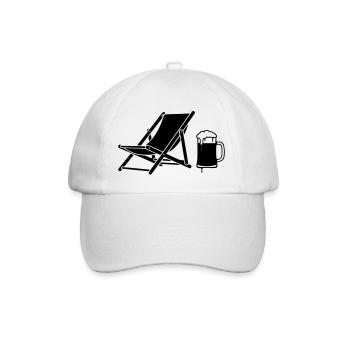 Deck Chair Beer Holiday Icon - Baseball Cap - white/white - Front