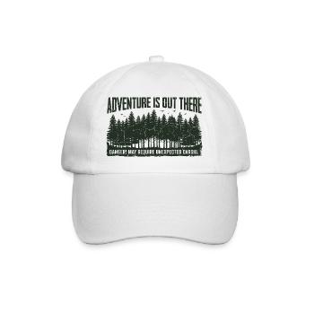 Adventure is out there – Cardio Humor Spruch - Baseballkappe - Weiß/Weiß - Vorne