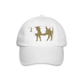 Cow Silhouette Farm Grunge Style - Baseball Cap - white/white - Front