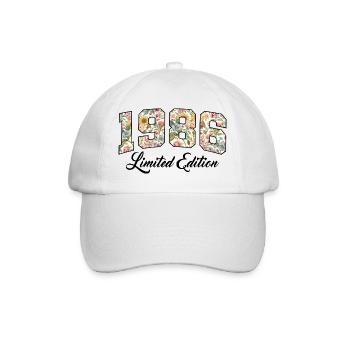 Design vintage floral de collège 1986 - Casquette classique - blanc/blanc - Devant