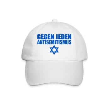 Gegen jeden Antisemitismus - Baseballkappe - Weiß/Weiß - Vorne