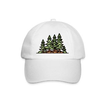 Wald Bäume - Baseballkappe - Weiß/Weiß - Vorne