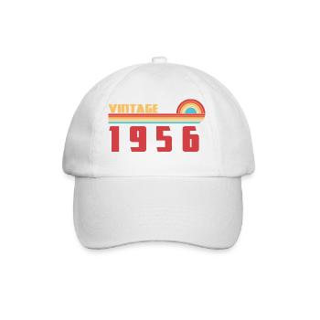 70 Year Old School Tee Born 1956 - Baseball Cap - white/white - Front
