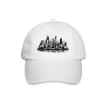 City reflex: skyline and bridge - Baseball Cap - white/white - Front