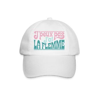 J'peux pas j'ai la flemme - Casquette classique - blanc/blanc - Devant
