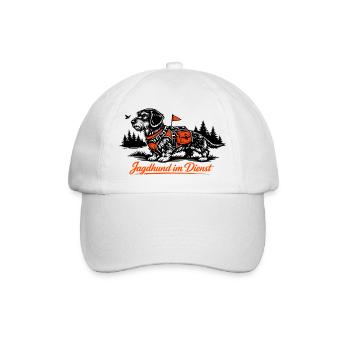 Jagdhund im Dienst – Outdoor-Hund - Baseballkappe - Weiß/Weiß - Vorne