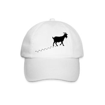 Ziege Fussspuren Hufe - Baseballkappe - Weiß/Weiß - Vorne