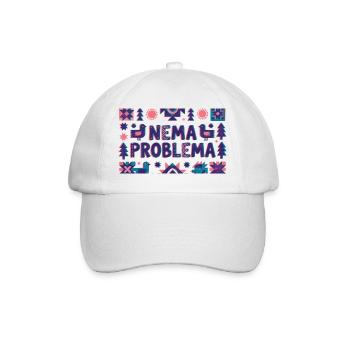 Nema Problema Shirt Lustig Balkan Jugo Geschenk - Baseballkappe - Weiß/Weiß - Vorne