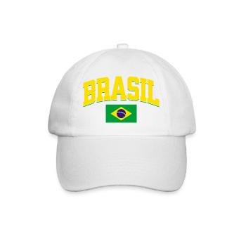Brazil Football Lover Retro Sports Design - Baseball Cap - white/white - Front
