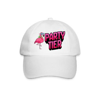 Flamingo Party Tier - Baseballkappe - Weiß/Weiß - Vorne