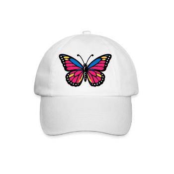 Butterfly with colorful wings - Baseball Cap - white/white - Front