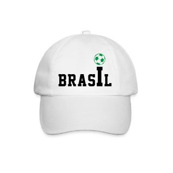 Brasil College Schriftzug Fussball Shirt - Baseballkappe - Weiß/Weiß - Vorne
