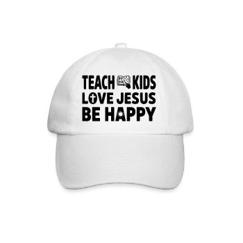 Enseignez aux enfants d’aimer Jésus et soyez heureux à l’école du dimanche - Casquette classique - blanc/blanc - Devant