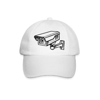 Überwachungskamera Sicherheit - lllustration - Baseballkappe - Weiß/Weiß - Vorne