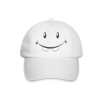 Black and white smile with teeth - Baseball Cap - white/white - Front