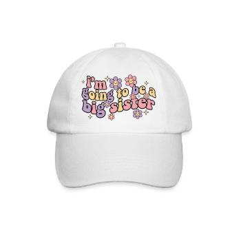 Gender Reveal Im Going To Be A Big Sister Mom Dad - Baseball Cap - white/white - Front