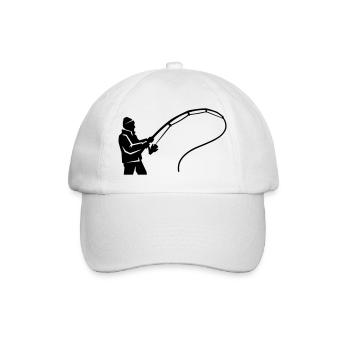 Angler silhouette fishing rod angling club - Baseball Cap - white/white - Front