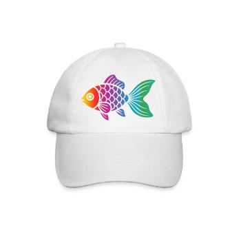 Bunter Fisch | Modernes Meeresmotiv - Baseballkappe - Weiß/Weiß - Vorne