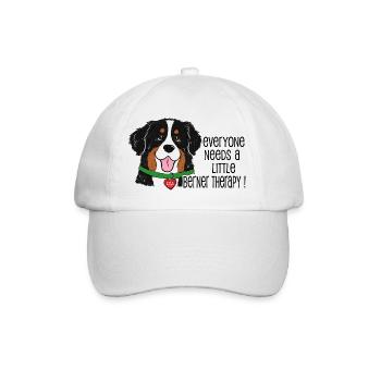 Berner Sennenhund Little Berner Therapy Humor  - Baseballkappe - Weiß/Weiß - Vorne