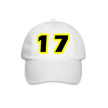 17 Number Symbol - Baseball Cap - white/white - Front