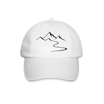 Mountains Outline Silhouette - Baseball Cap - white/white - Front