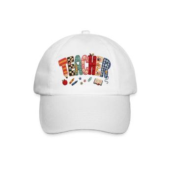 Crochet Teacher Patchwork - Baseball Cap - white/white - Front