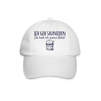 Saunieren Da hab ich meine Ruhe - Sauna - Baseballkappe - Weiß/Weiß - Vorne