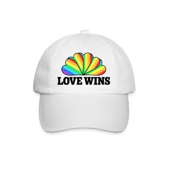 Love Wins - Rainbow Statement Design - Baseball Cap - white/white - Front