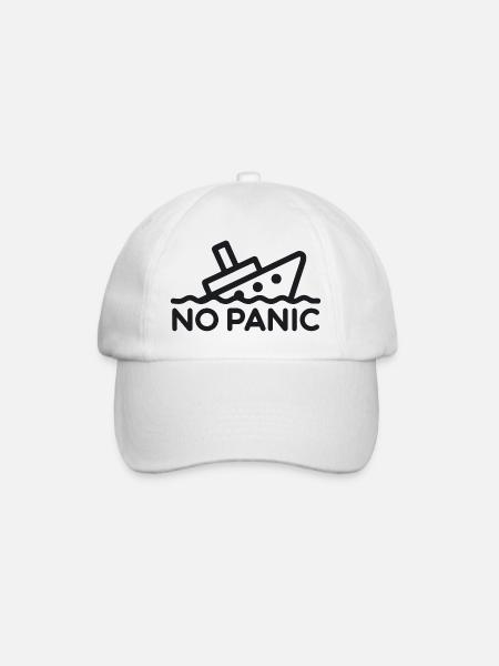 NO PANIC - Baseballkappe - Weiß/Weiß