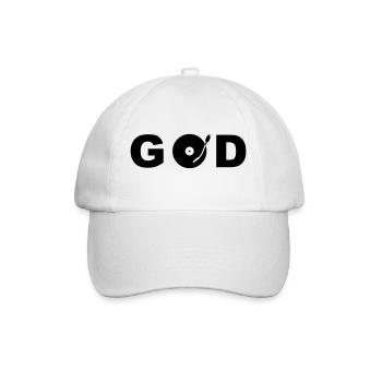 GOD is a DJ - Baseball Cap - white/white - Front