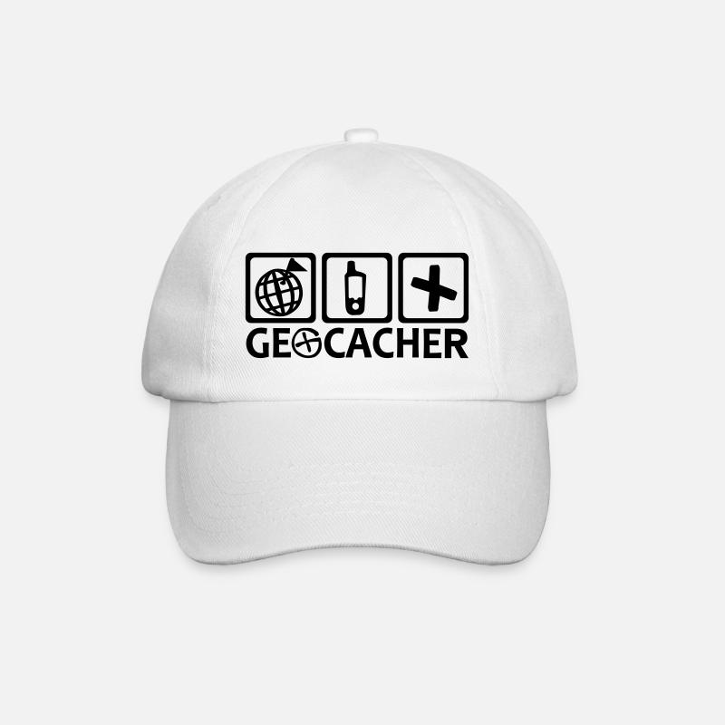 Geocacher 3 - Baseballkappe - Weiß/Weiß