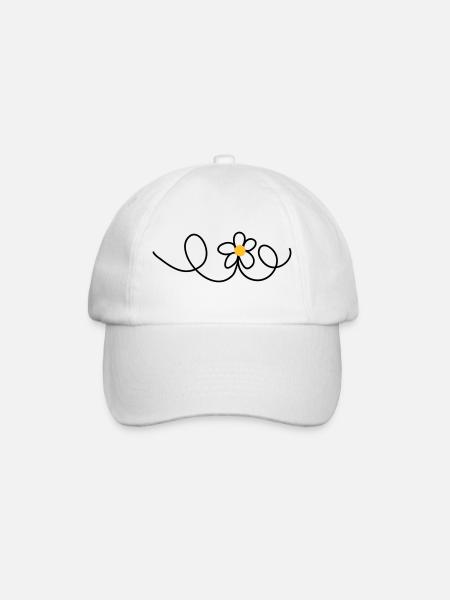 Blume - Baseballkappe - Weiß/Weiß