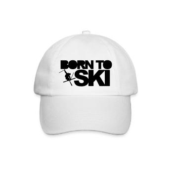 Born To Ski - Baseballkappe - Weiß/Weiß - Vorne