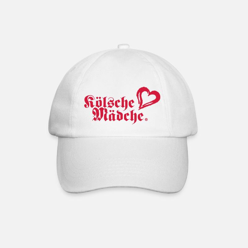 Kölsche Mädche Herz - Cities - Baseballkappe - Weiß/Weiß