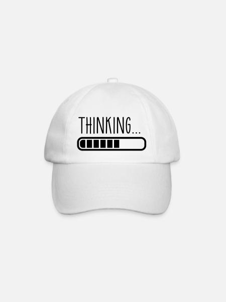 loading laden thinking denken - Baseballkappe - Weiß/Weiß
