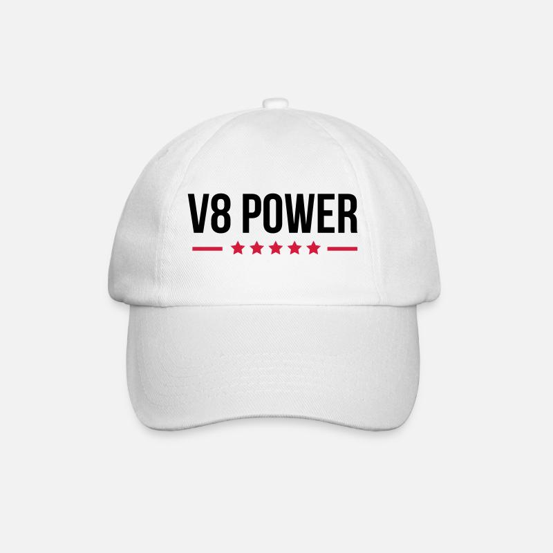 V8 Power - Baseballkappe - Weiß/Weiß