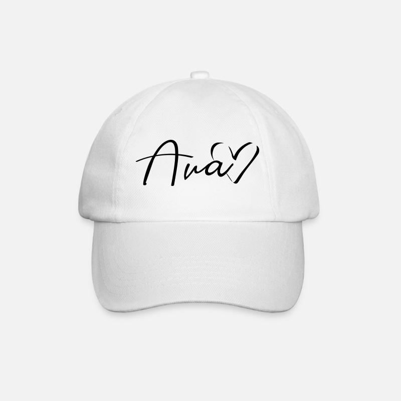 Ava Name Vorname - Baseballkappe - Weiß/Weiß