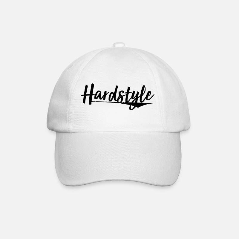 hardstyle elektro trance hard bass aufkleber patch - Baseballkappe - Weiß/Weiß