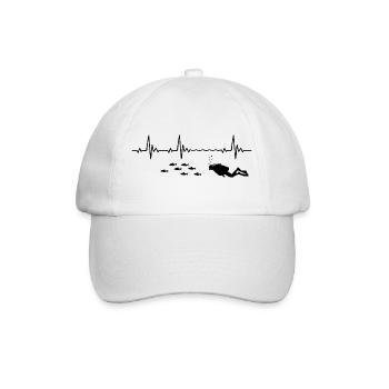 Plongeur plongeur Poissons Heartbeat Fréquence Puls - Casquette classique - blanc/blanc - Devant