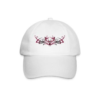 Tribal with gemstone, red and black - Baseball Cap - white/white - Front