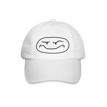 tête drôle visage monstre sceptique cool bande dessinée - Casquette classique - blanc/blanc - Devant