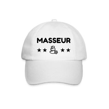 Massage Masseur Masseuse Work Job Travail - Baseball Cap - white/white - Front