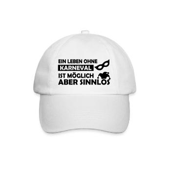 ein leben ohne karneval - Baseballkappe - Weiß/Weiß - Vorne