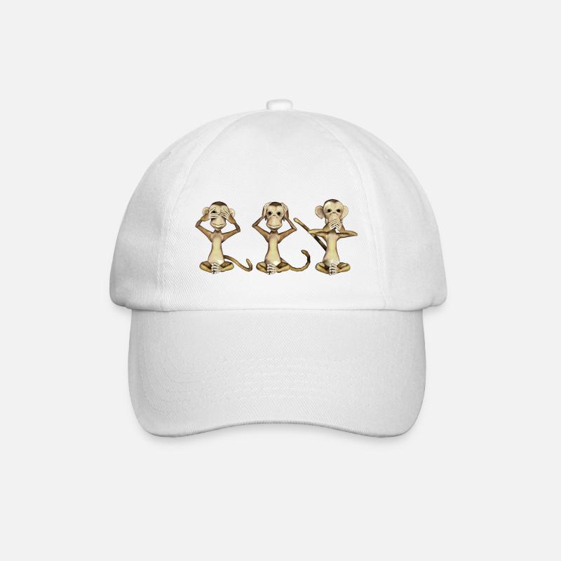 Les trois singes - Casquette classique - blanc/blanc