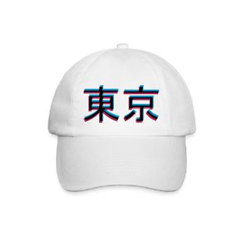 3D effect Tokyo - Baseball Cap - white/white - Front