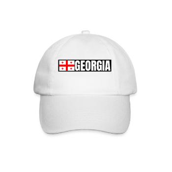 Georgien Flagge Sakartwelo Грузия Grusija Geschenk - Baseballkappe - Weiß/Weiß - Vorne