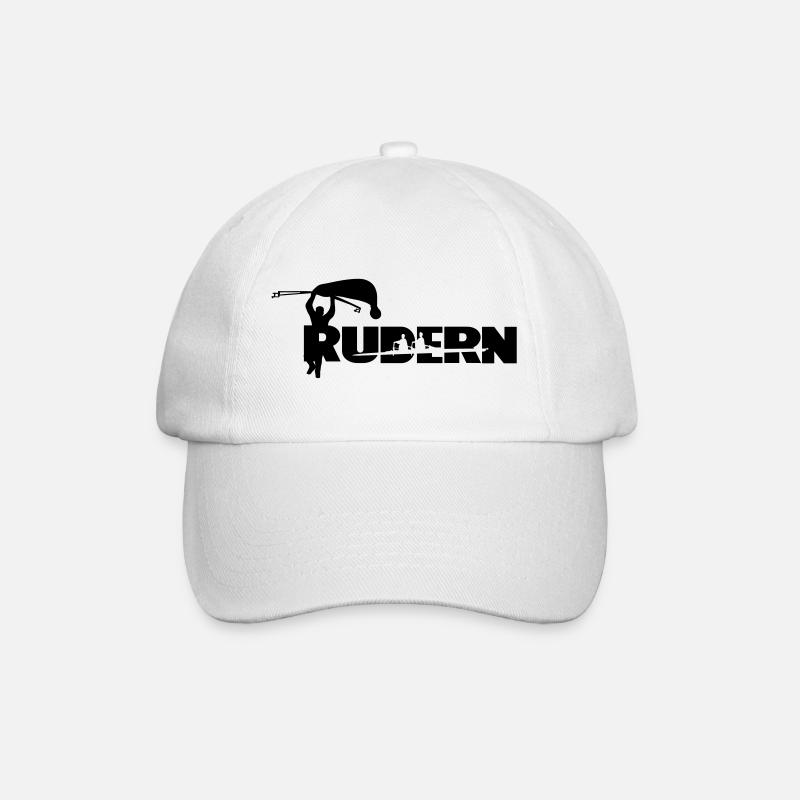 Rudern cooler Spruch personalisierbar - Baseballkappe - Weiß/Weiß