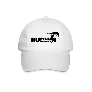 Rudern Schriftzug mit Ruderboot und Ruderer - Baseballkappe - Weiß/Weiß - Vorne
