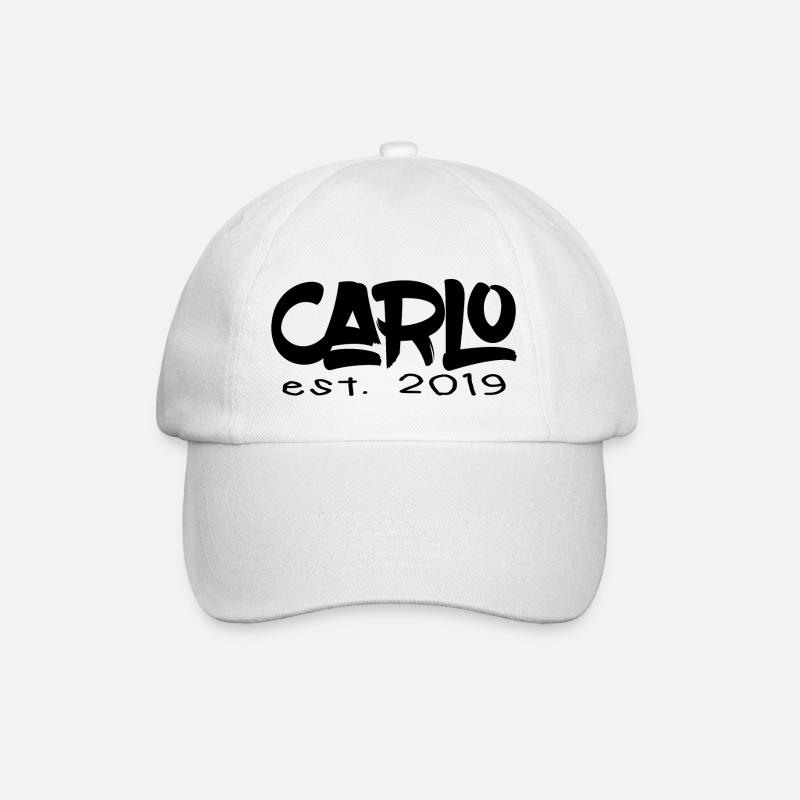 Carlo est. 2019 [black] - Baseballkappe - Weiß/Weiß