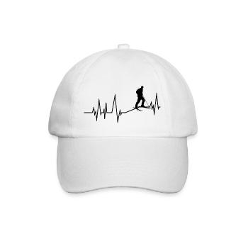 Ski heartbeat cadeau ski de randonnée ski - Casquette classique - blanc/blanc - Devant
